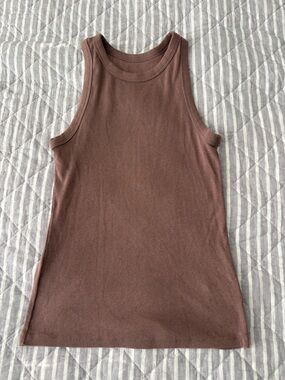 Women's Ribbed Tank Top - Dusty Brown